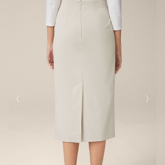 OGL Mid-Length Elegant Cream Pencil Skirt - Picture 7 of 7